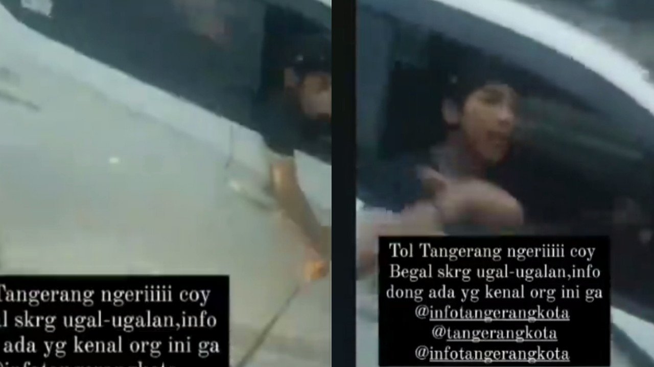 Ngeri, Pengemudi Brio Diduga Begal Ancam Korban Pakai Golok di Tol Tangerang